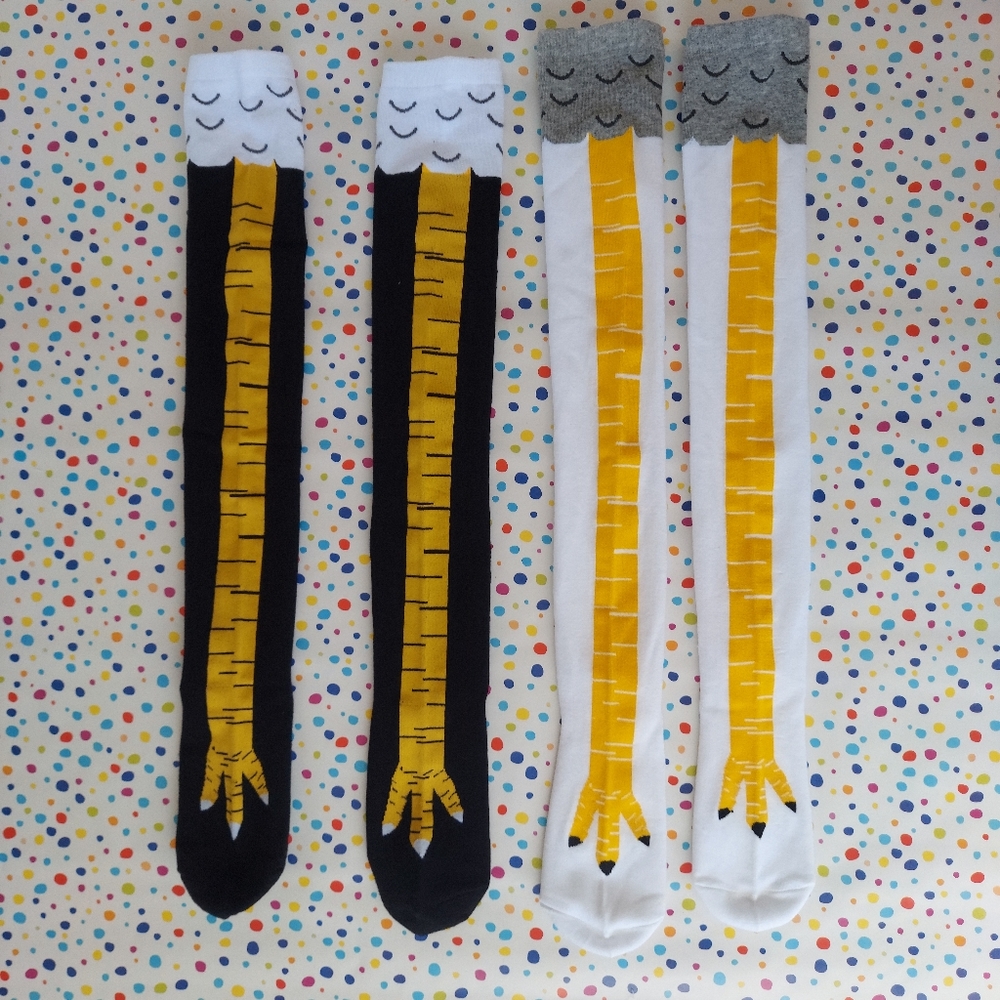 2 Pairs Chicken Turkey Socks Thigh High
